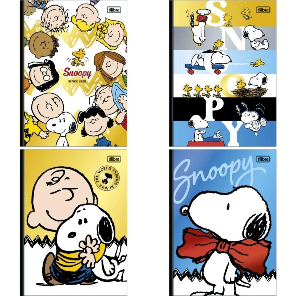 Caderno 01X1 Cp.dura Colegial Snoopy 80Fls Decorado Cost 176 Tilibra (Pct.c/04)
