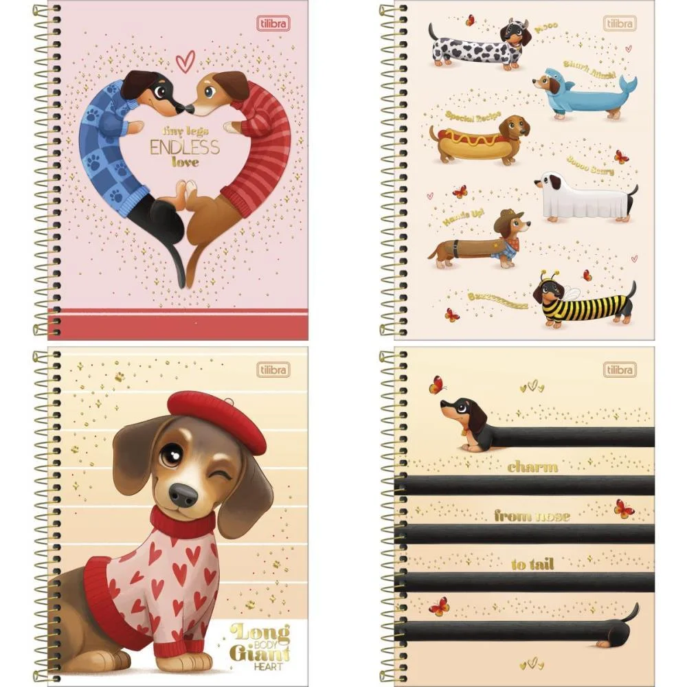 Caderno 01X1 Cp.dura Colegial Brownie Dog 60Fls 177X240Mm Tilibra (Pct.c/04)