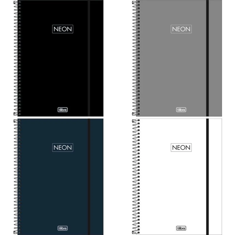 Caderno 10X1 Capa Dura Neon Fit 160Fls Pp Masculino Tilibra (Pct.c/04)
