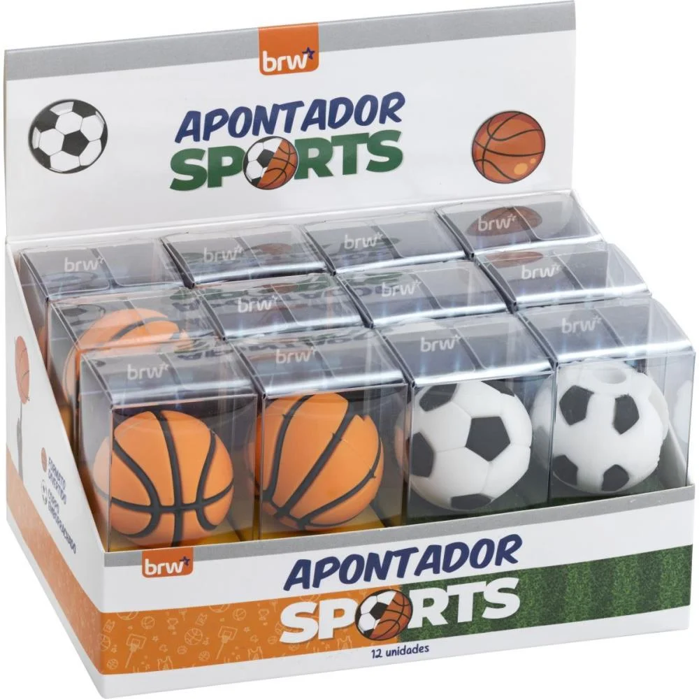 Apontador Sem Deposito Sports Plastico (S) Brw (Dp.c/12)