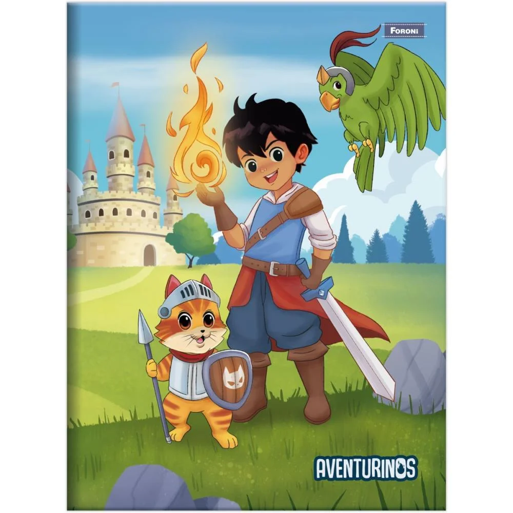 Caderno Brochura 1/4 Capa Dura Aventurinos 80Fls Foroni (Pct.c/05)