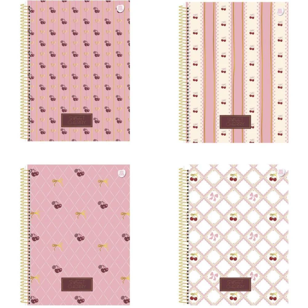 Caderno 01X1 Capa Dura Sweet Cherry 80F Animativa (Pct.c/04)