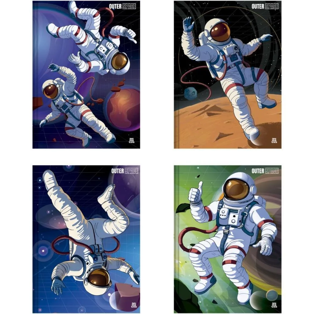 Caderno Brochurao Capa Dura Outer Space 80F Animativa (Pct.c/05)