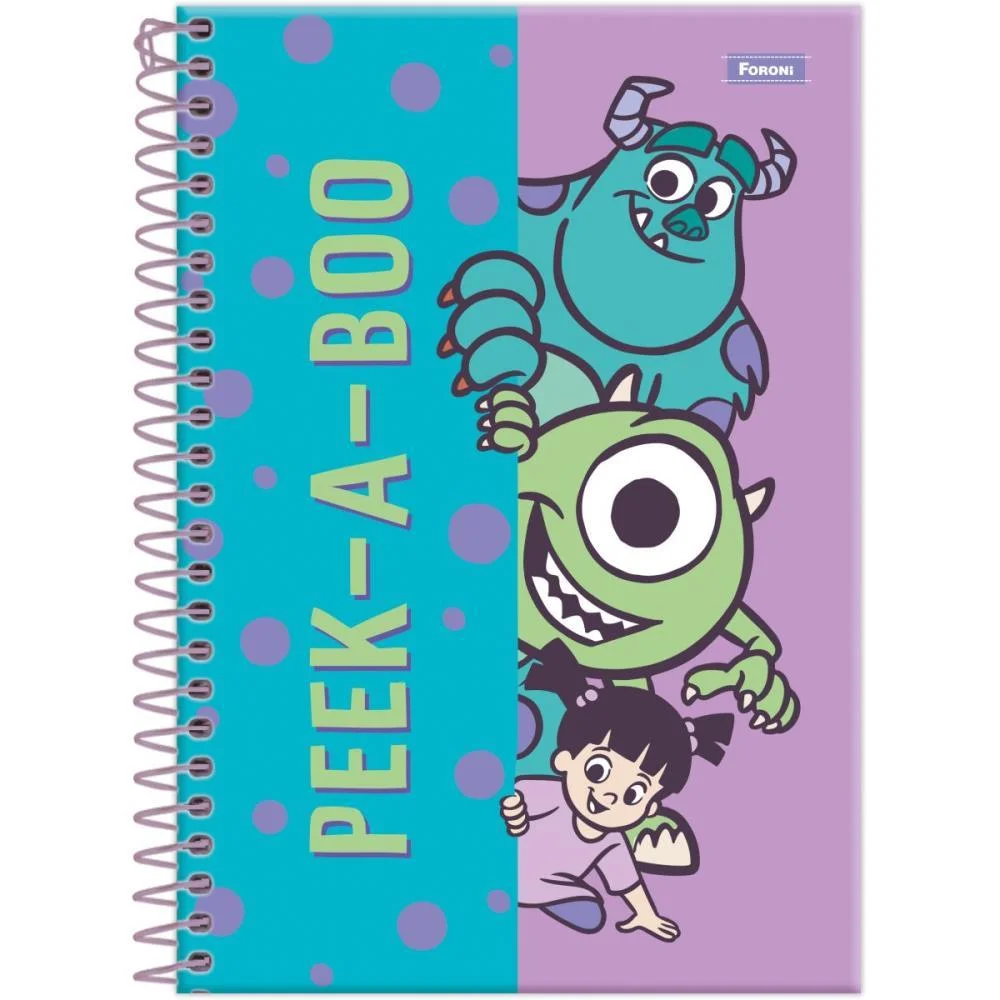 Caderno Espiral 1/4 Capa Dura Monstros S. A. 80F Foroni (Pct.c/05)