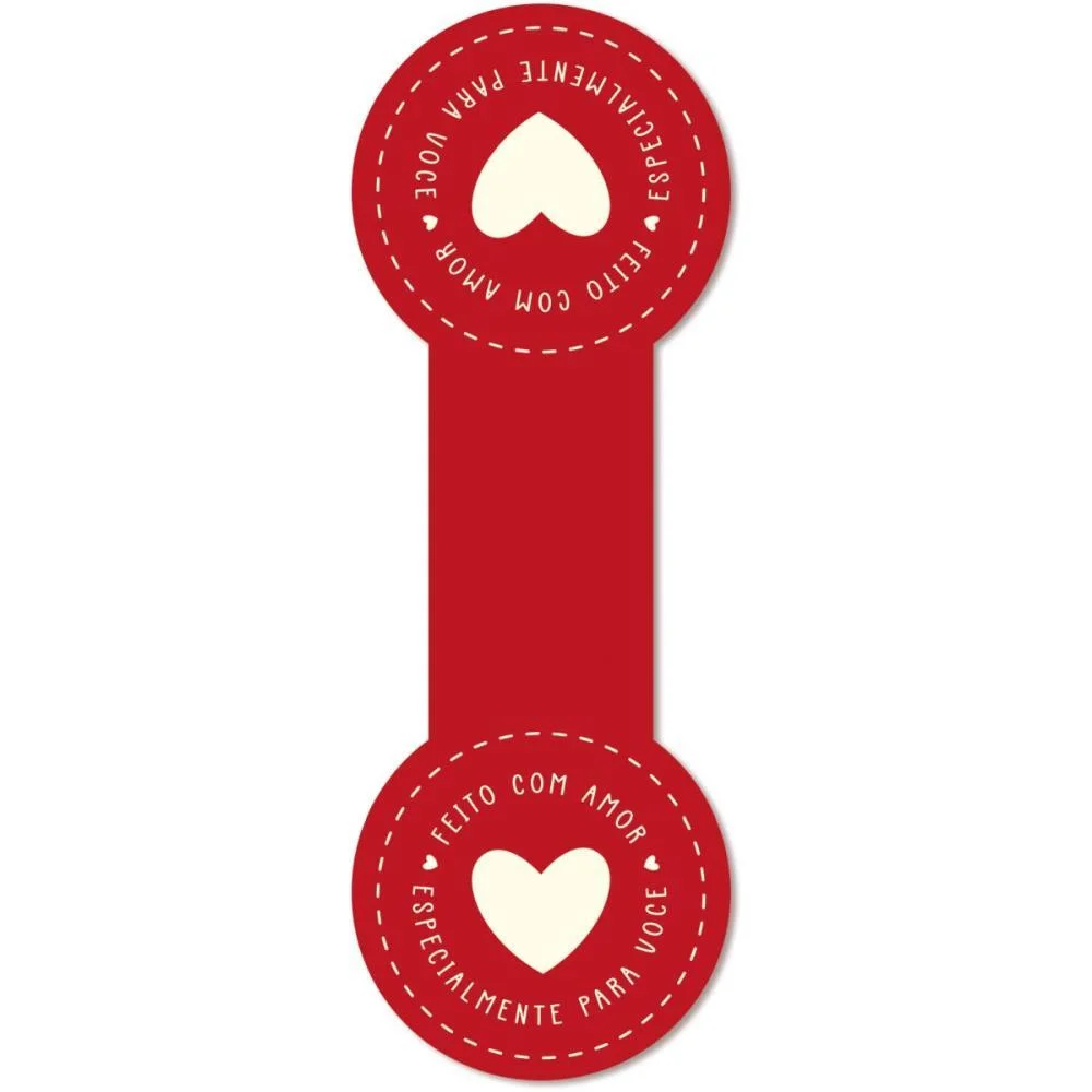 Etiqueta Adesiva Feito Com Amor 110X235Mm Packpel (Pct.c/10)