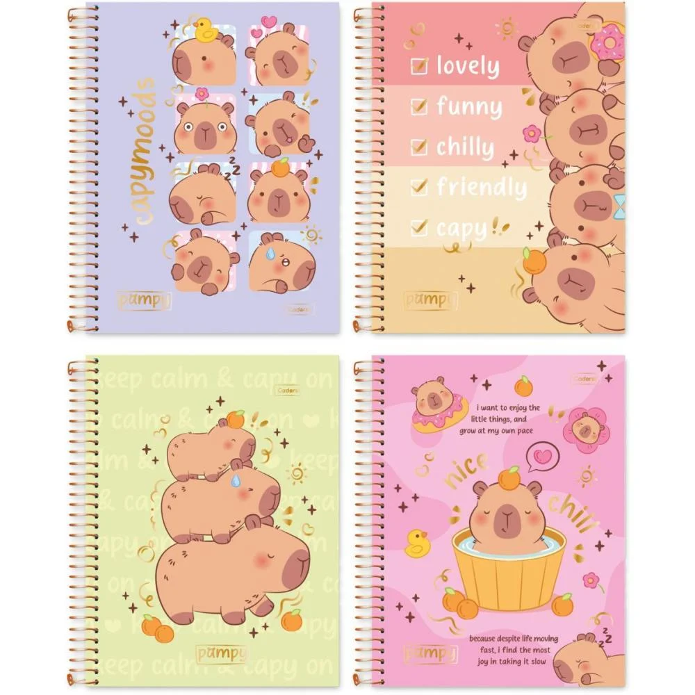 Caderno 01X1 Capa Dura Capy Pampy 80Fls Cadersil (Pct.c/04)