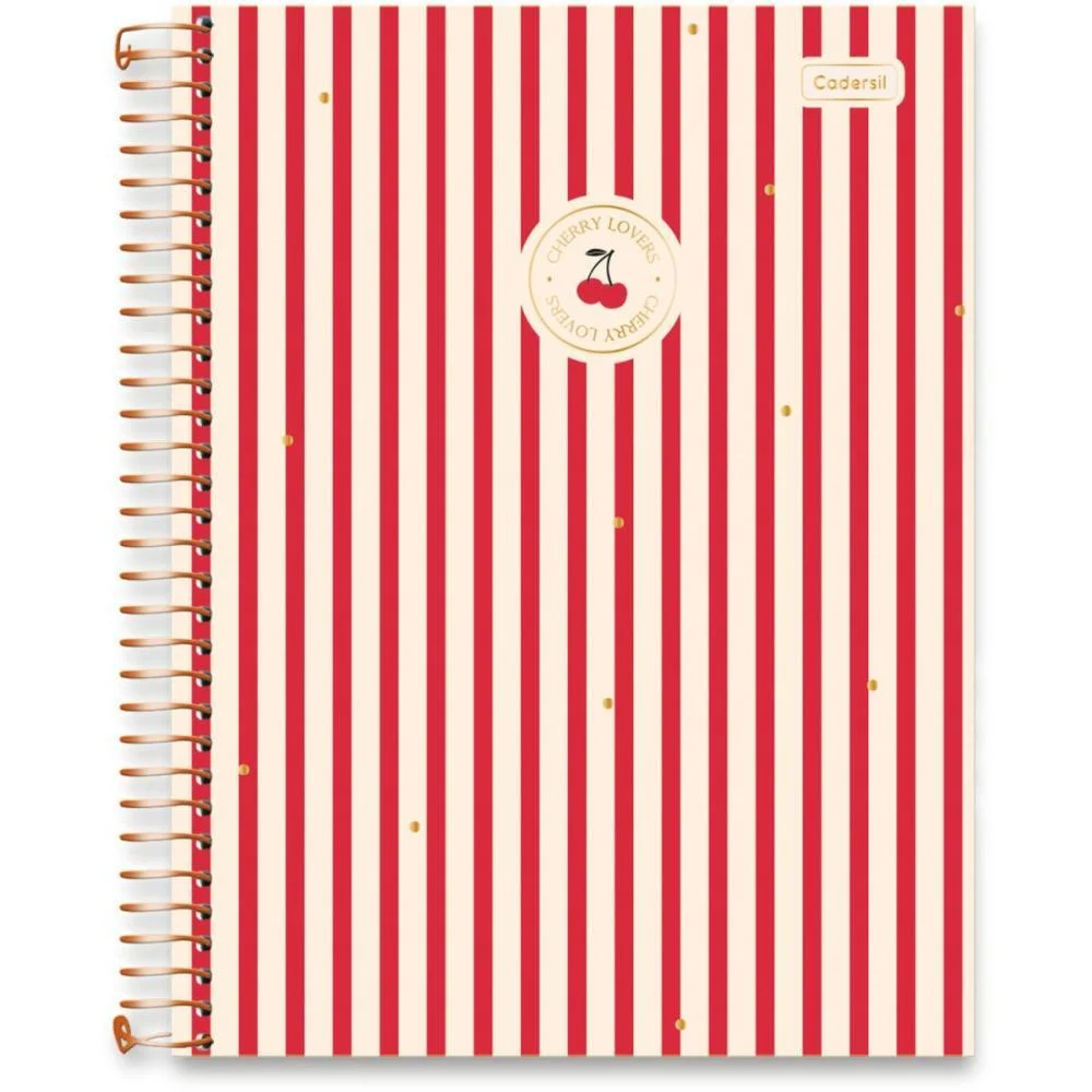Caderno 10X1 Capa Dura Cherry Lovers 160Fls Cadersil (Pct.c/04)
