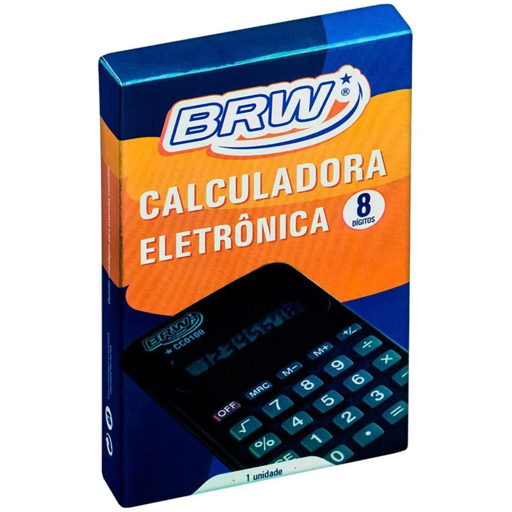 Calculadora De Bolso 8 Dig. 10,1X6,3X0,8Cm Com Capa Brw (Unidade)
