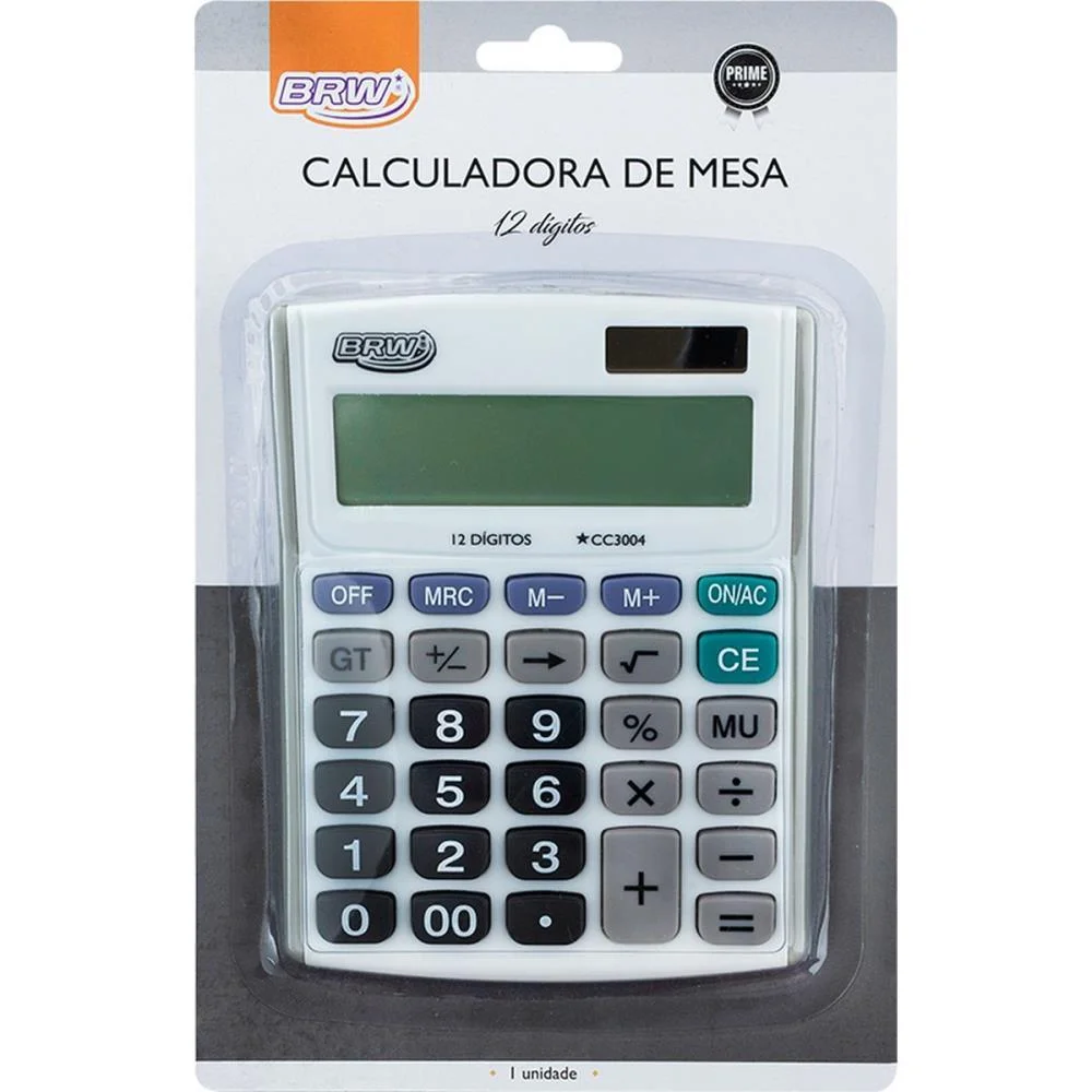 Calculadora De Mesa 12 Digitos Solar Branca Brw (Unidade)