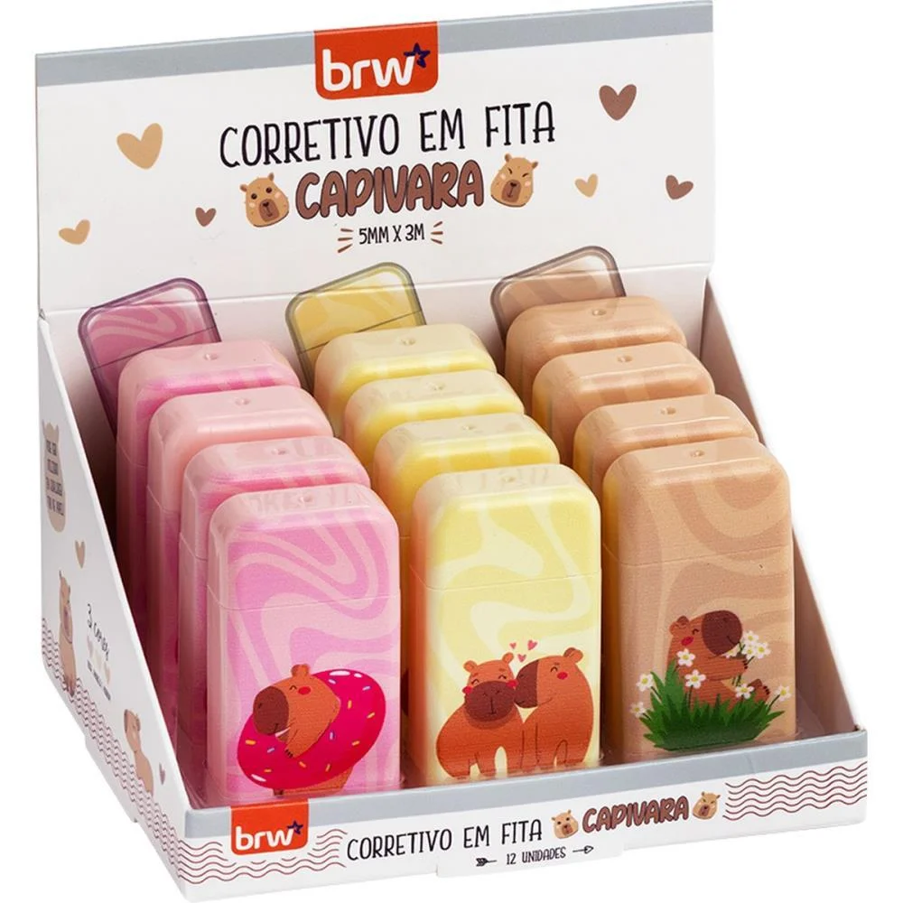 Corretivo Em Fita Capivara 5Mmx3M 3 Cores (S) Brw (Dp.c/12)