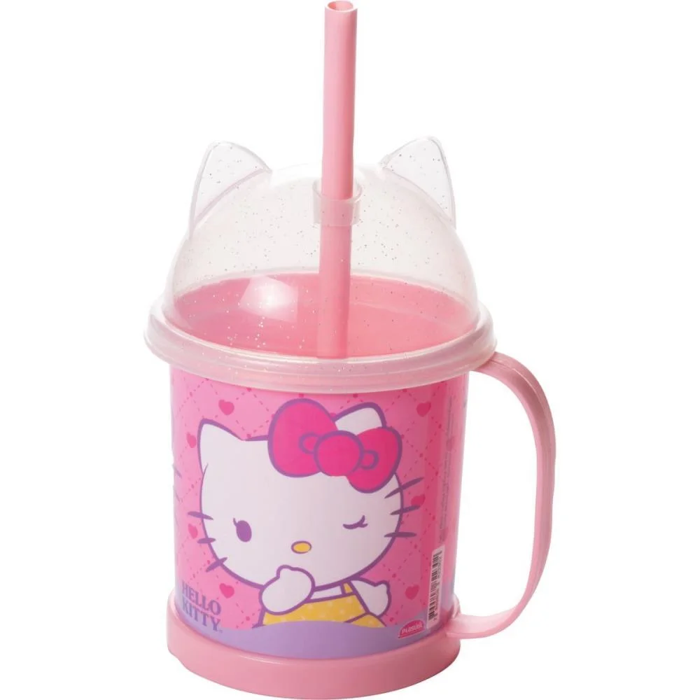 Caneca Decorada Hello Kitty Ludica C/Tampa 360 Plasutil (Unidade)
