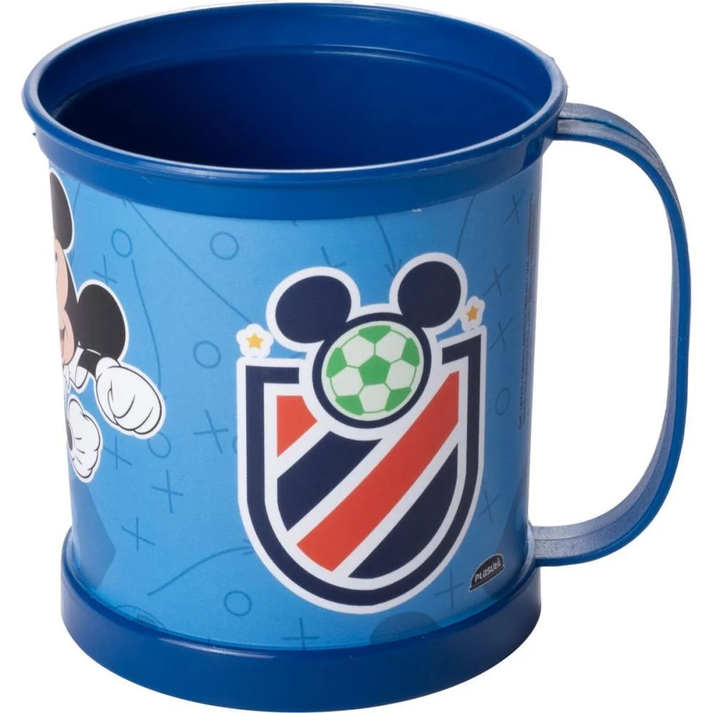 Caneca Decorada Mickey Classica Futebol 360Ml Plasutil (Unidade)