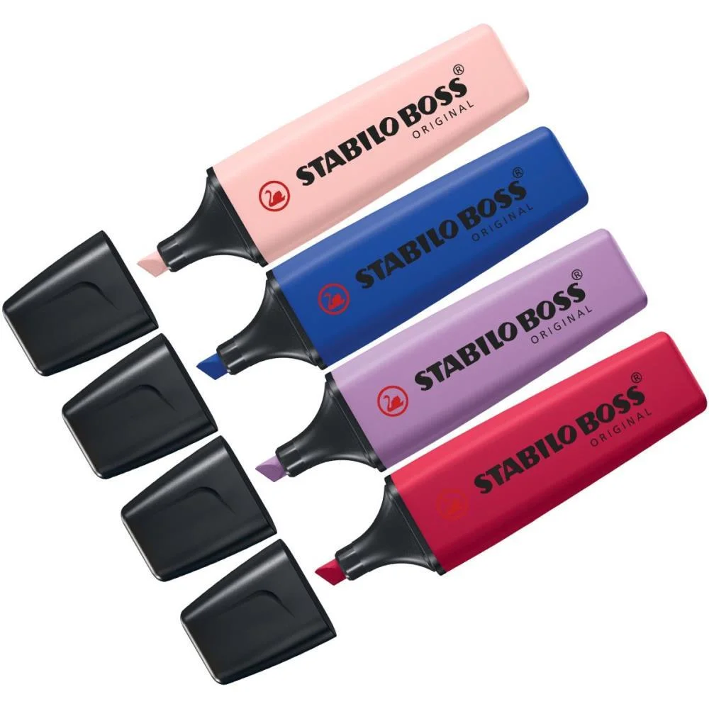 Caneta Marca Texto Stabillo Boss Nat. Colors 4Cor Sertic (Estojo)