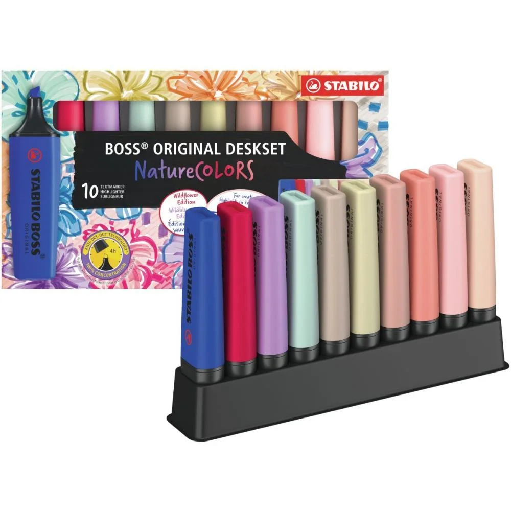 Caneta Marca Texto Stabillo Boss Nat. Colors 10Co Sertic (Estojo)
