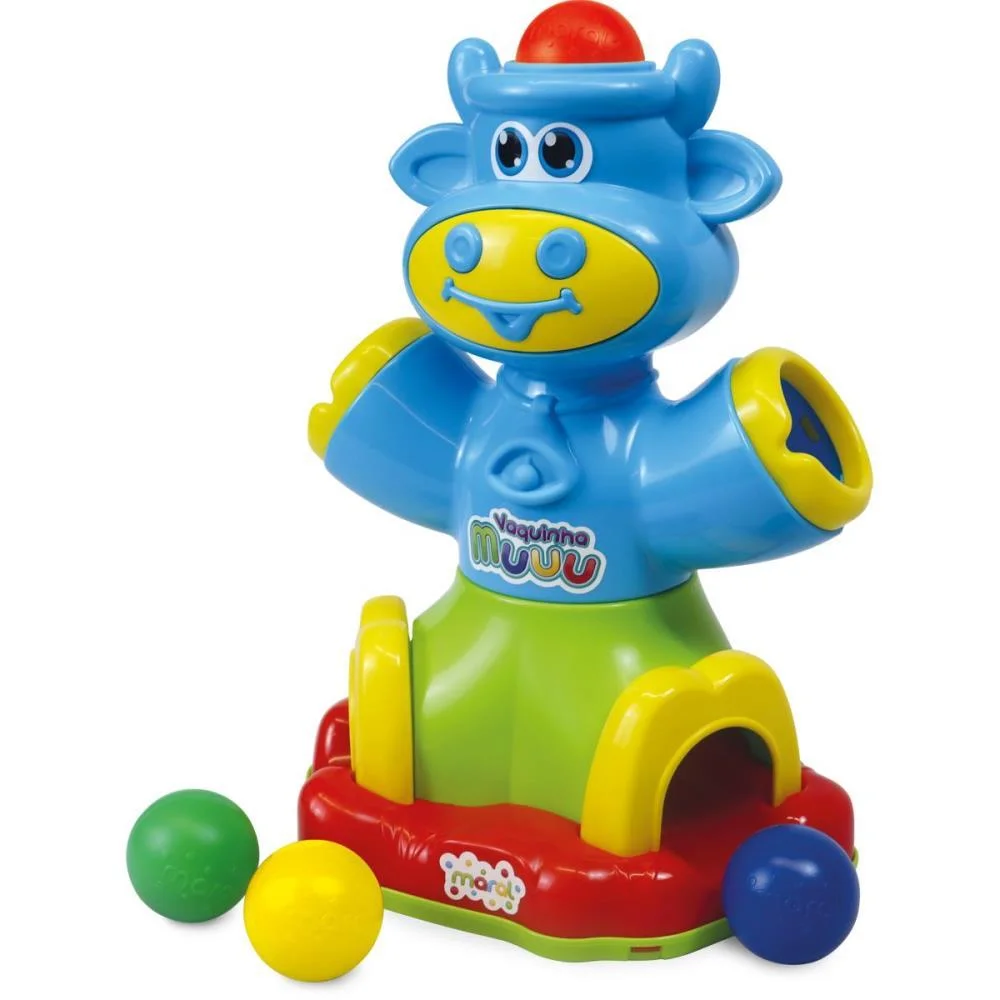 Brinquedo Educativo Vaquinha Muuu C/4 Bolinhas Maral (Unidade)