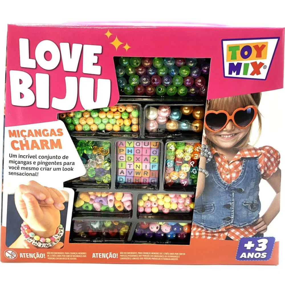 Bijuteria E Micanga Love Biju Charm 300Pcs+Fio Toy Mix (Unidade)