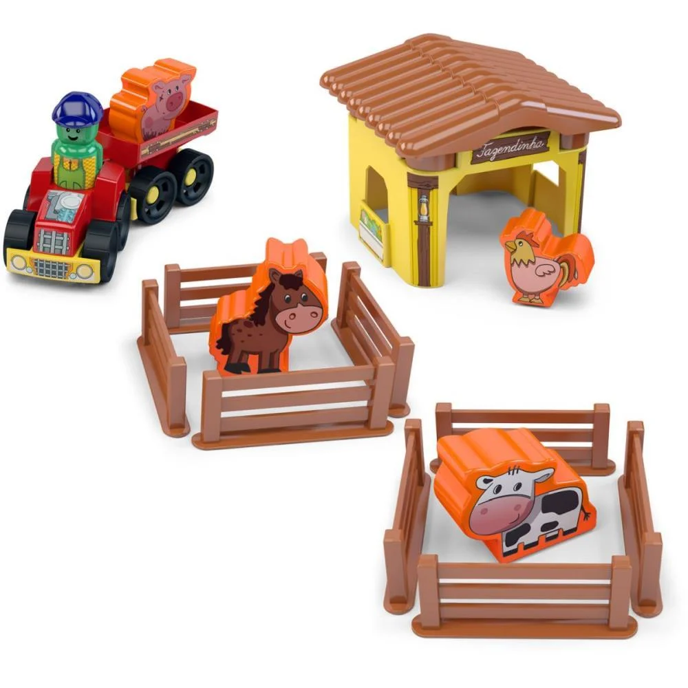 Brinquedo Educativo Brinkadeira Fazendinha 20Pcs Dismat (Unidade)