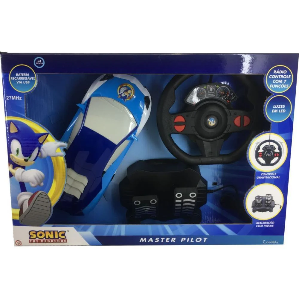 Carrinho Controle Remoto Sonic Master Pilot 7Fun/Bateri Candide (Unidade)