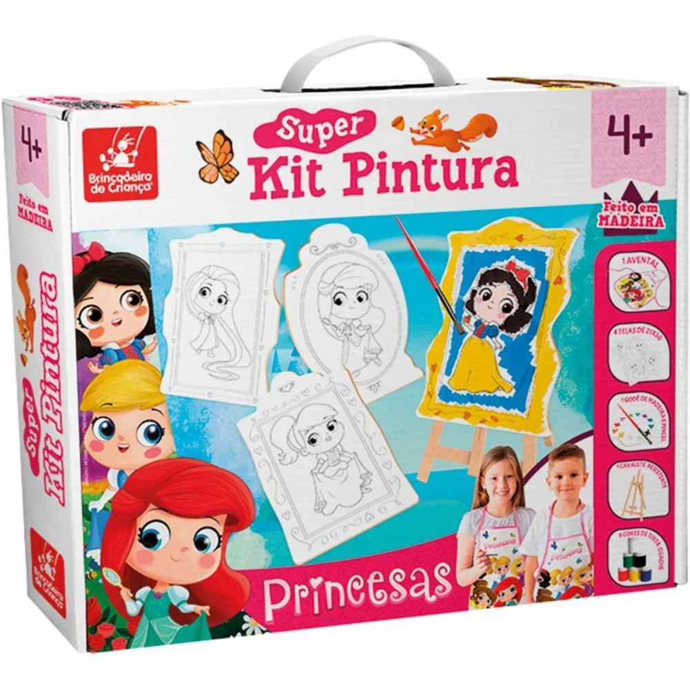 Brinquedo Para Colorir Princesa Super Kit C/4 Telas Brinc. De Crianca (Unidade)