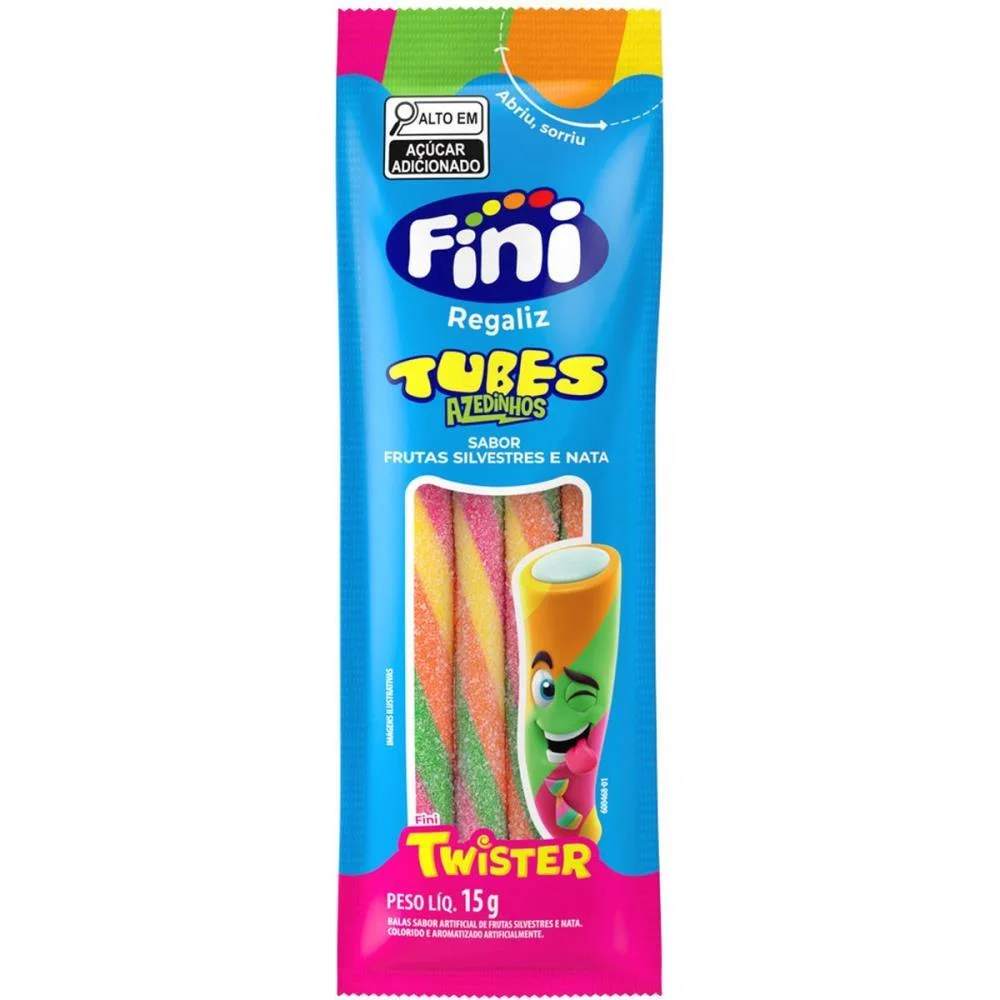 Doce Tubes Twister Azedinho 15G. Fini (Dp.c/12)