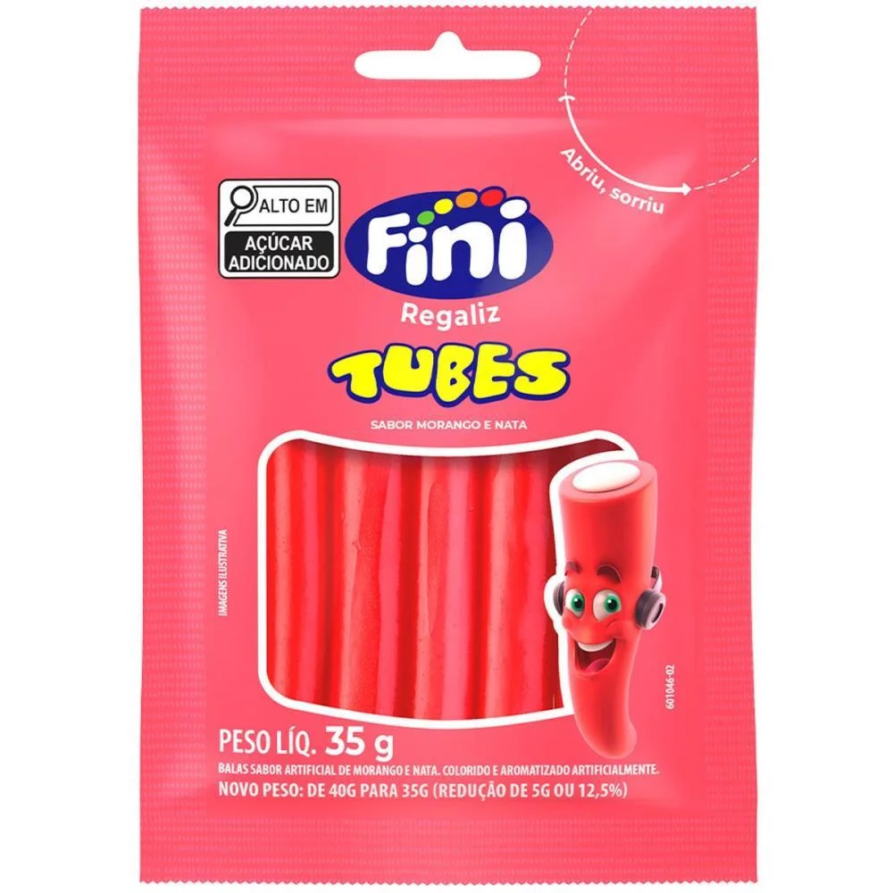 Doce Tubes Morango 35G Fini (Dp.c/10)