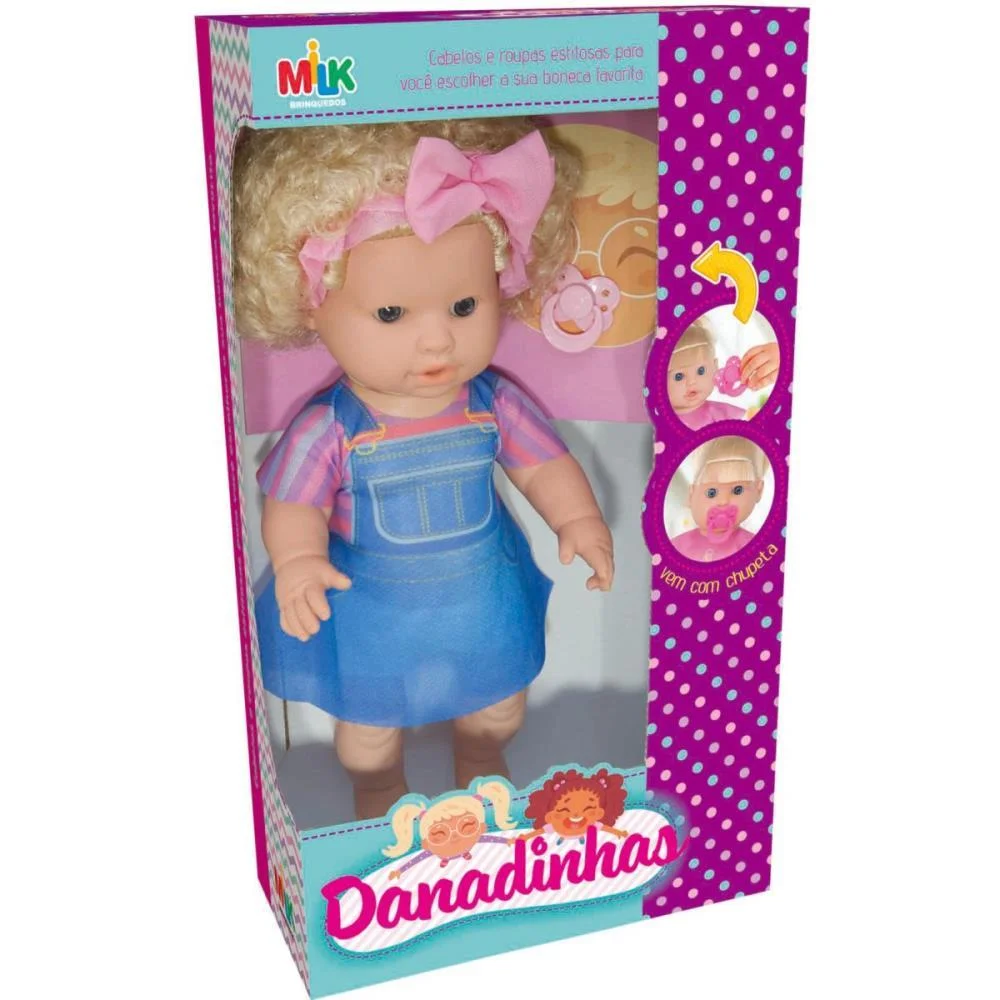 Boneca Danadinha Loira Cab.crespo 33C Milk (Unidade)