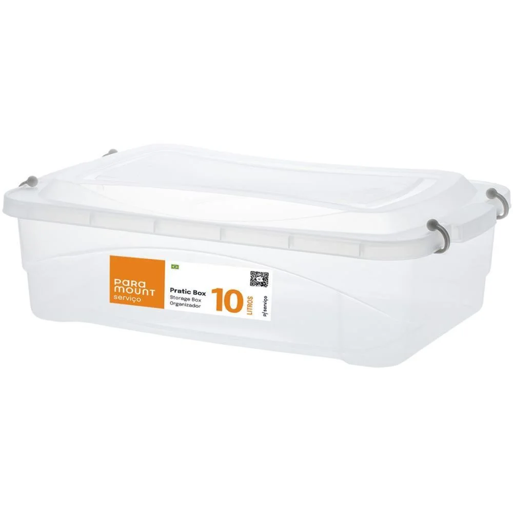 Caixa Plastica Multiuso Pratic Box 10L 41X29X14Cm Paramount (Unidade)