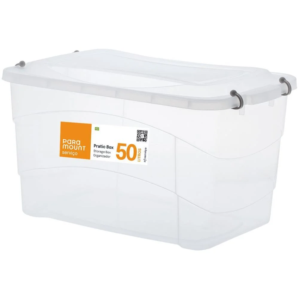 Caixa Plastica Multiuso Pratic Box 50L 59X38X34Cm. Paramount (Unidade)