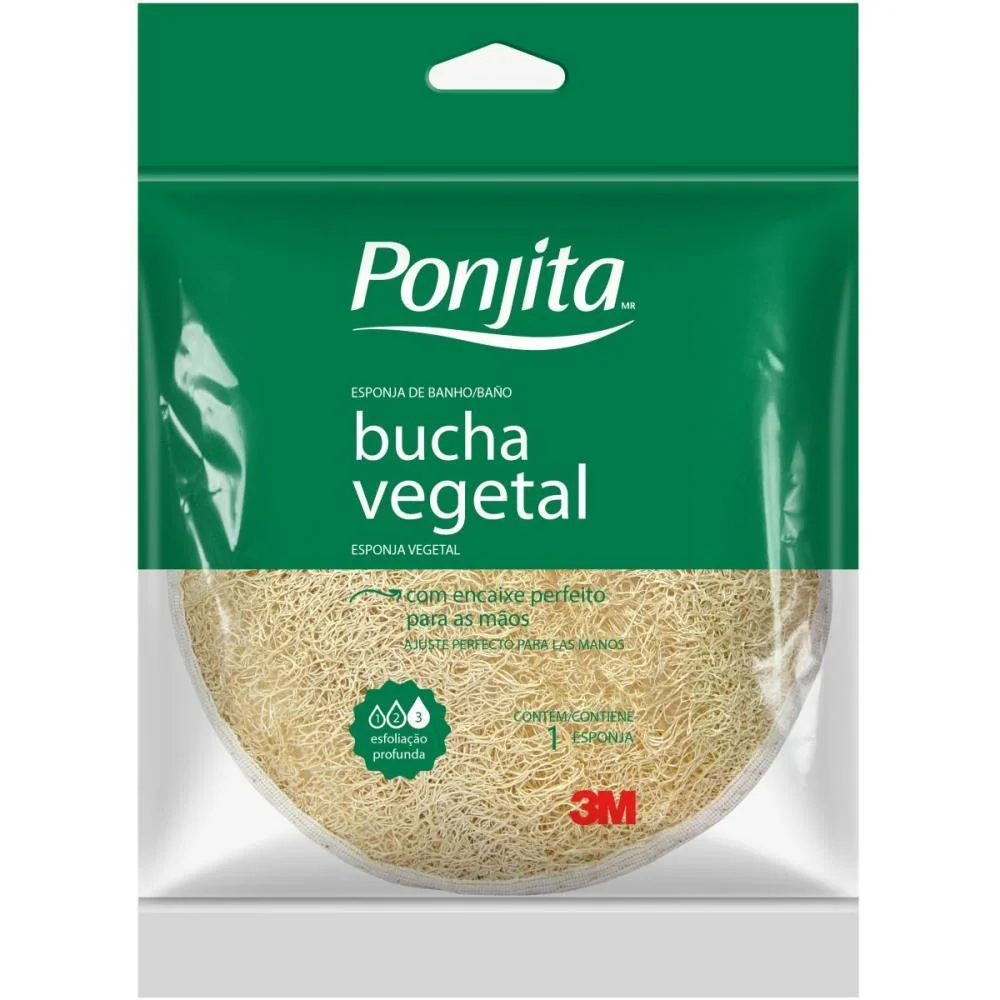 Esponja Para Banho Ponjita Vegetal 3M (Unidade)