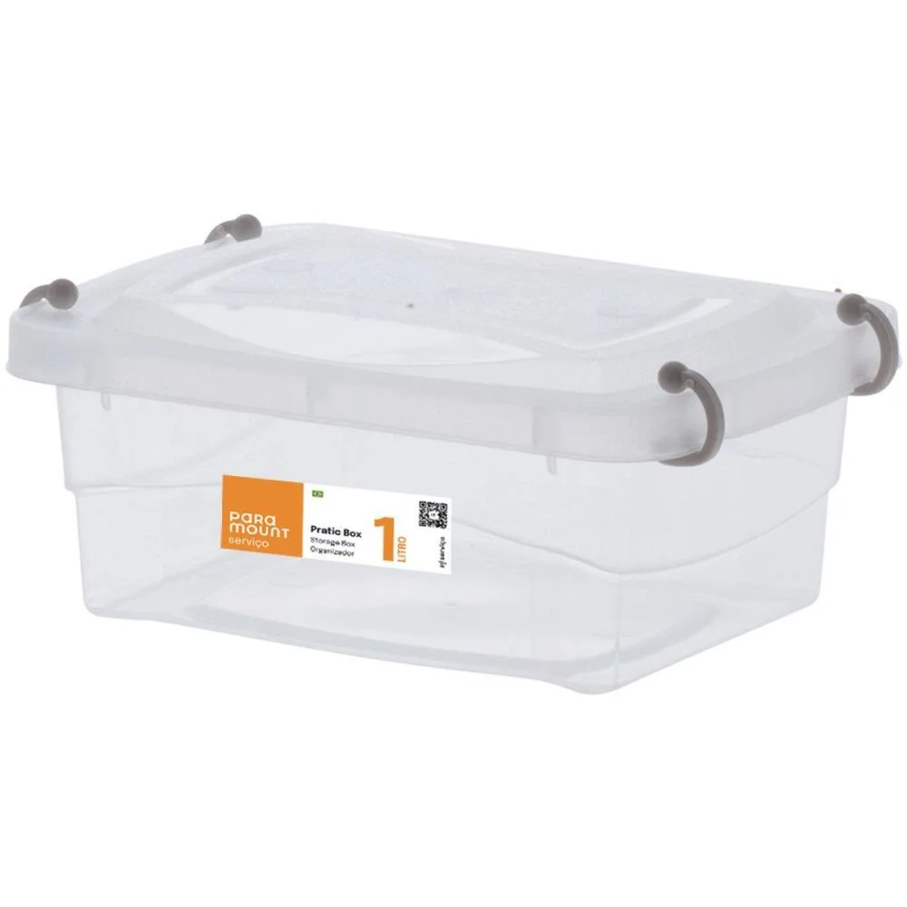 Caixa Plastica Multiuso Pratic Box 1L 18X13X7Cm Paramount (Unidade)