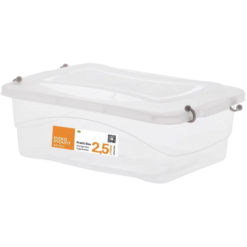 Caixa Plastica Multiuso Pratic Box 2,5L 27X18X9Cm Paramount (Unidade)