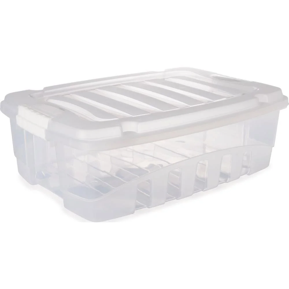 Caixa Plastica Multiuso Gran Box Baixa Incolor 13,7L Plasutil (Unidade)