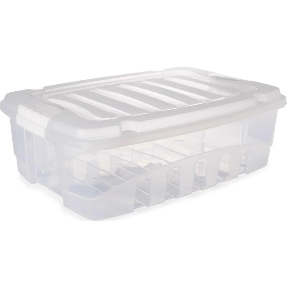 Caixa Plastica Multiuso Gran Box Baixa Incolor 26,5L Plasutil (Unidade)
