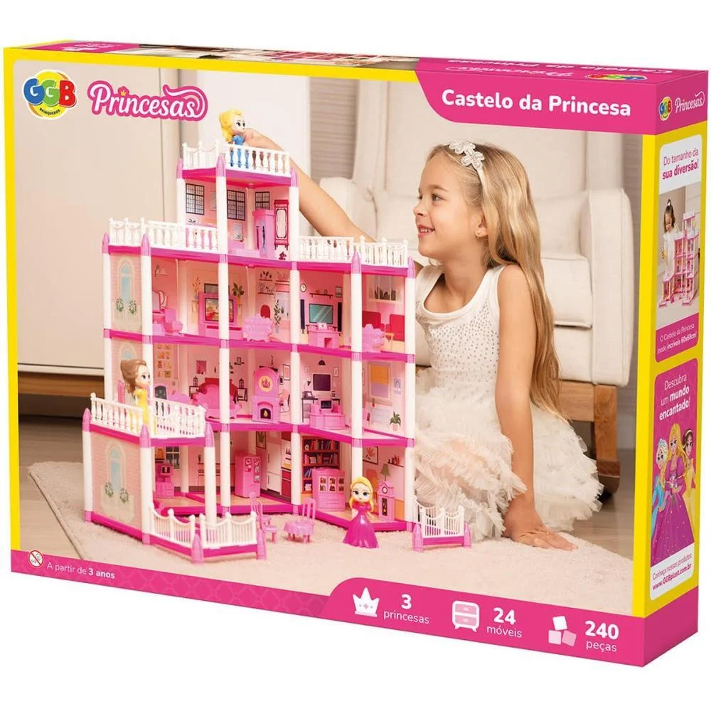 Casinha De Boneca Castelo Da Princesa 240Pcs Ggb Plast (Unidade)