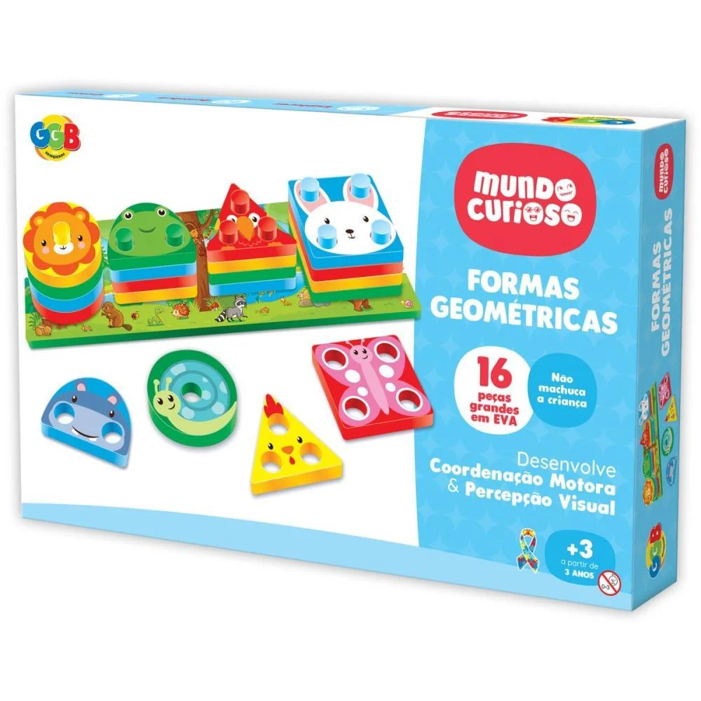 Brinquedo Pedagogico Formas Geometricas Animais Ggb Plast (Unidade)