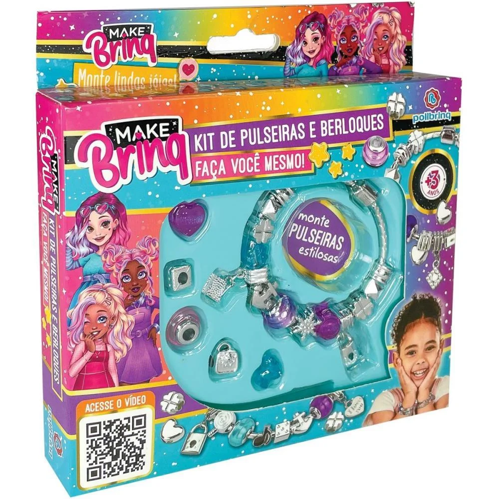 Bijuteria E Micanga Make Brinq Pulseira E Berloque Polibrinq (Kit)