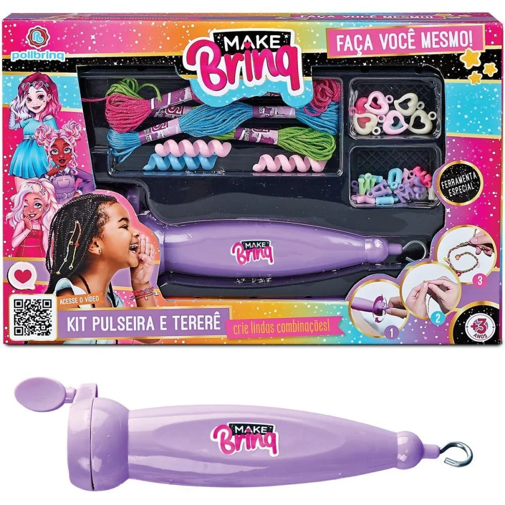 Bijuteria E Micanga Make Brinq Pulseira E Terere Polibrinq (Kit)