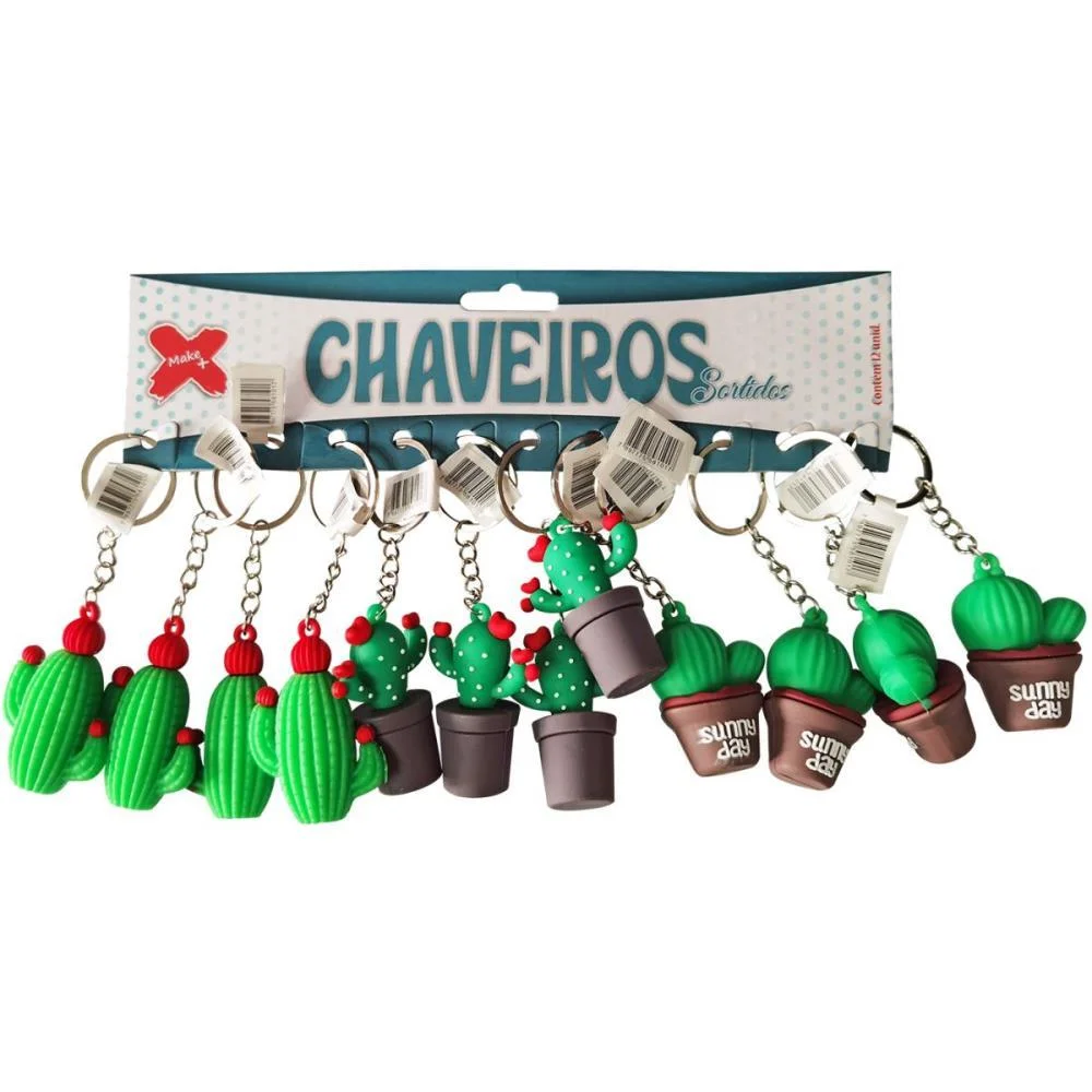Chaveiro Cactos 5Cm Make+ (Bl.c/12)