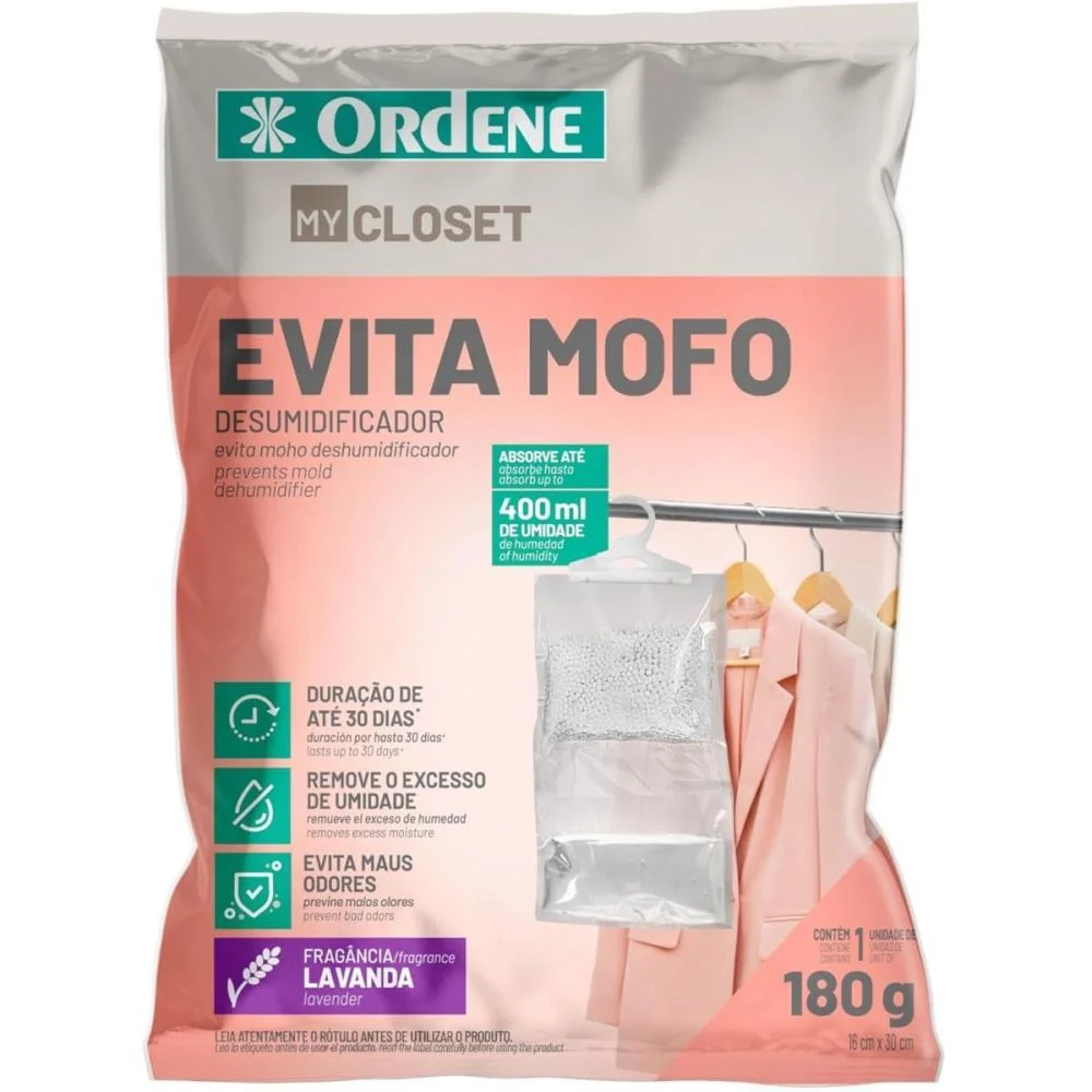 Desumidificador Evita Mofo Para Armario 180G Ordene (Unidade)