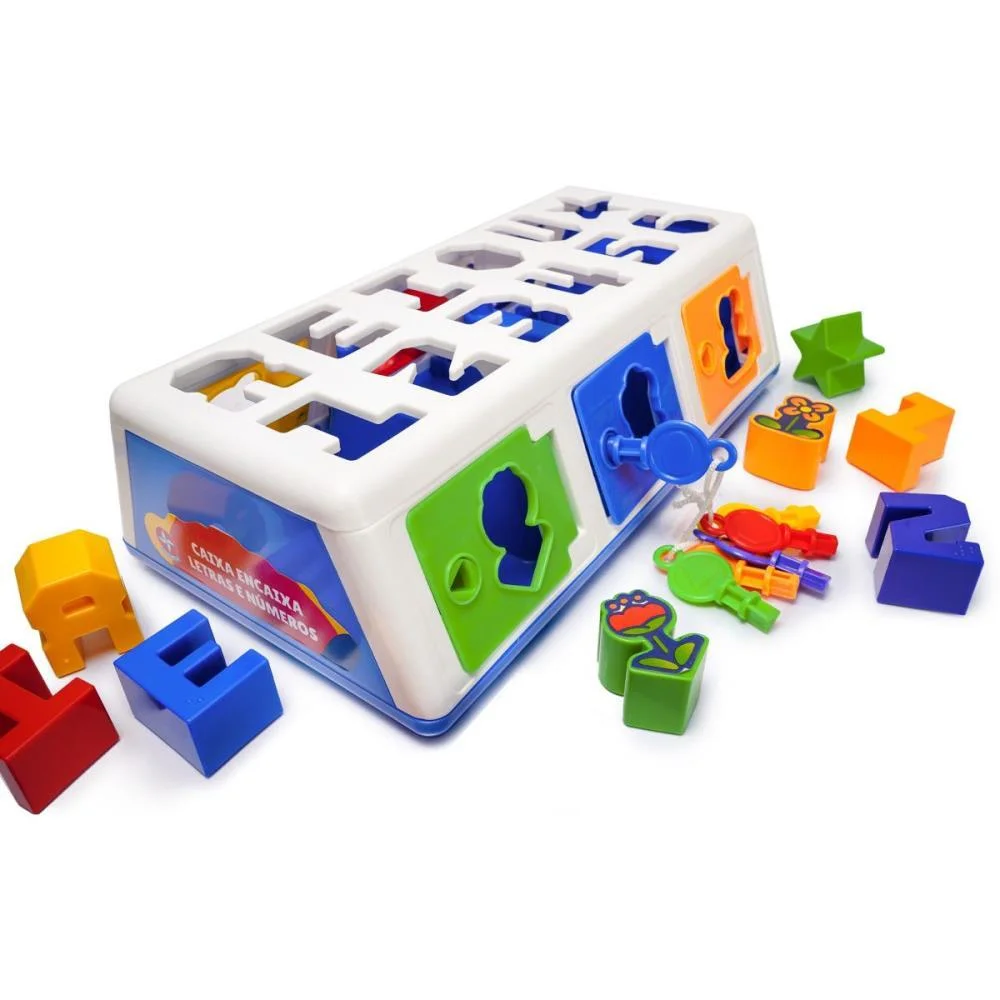 Brinquedo Educativo Caixa Encaixa Letras E Numeros Estrela (Unidade)