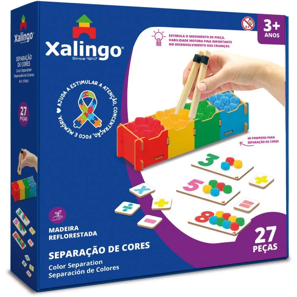 Brinquedo Pedagogico Separaçao Cores E Contando Xalingo (Unidade)