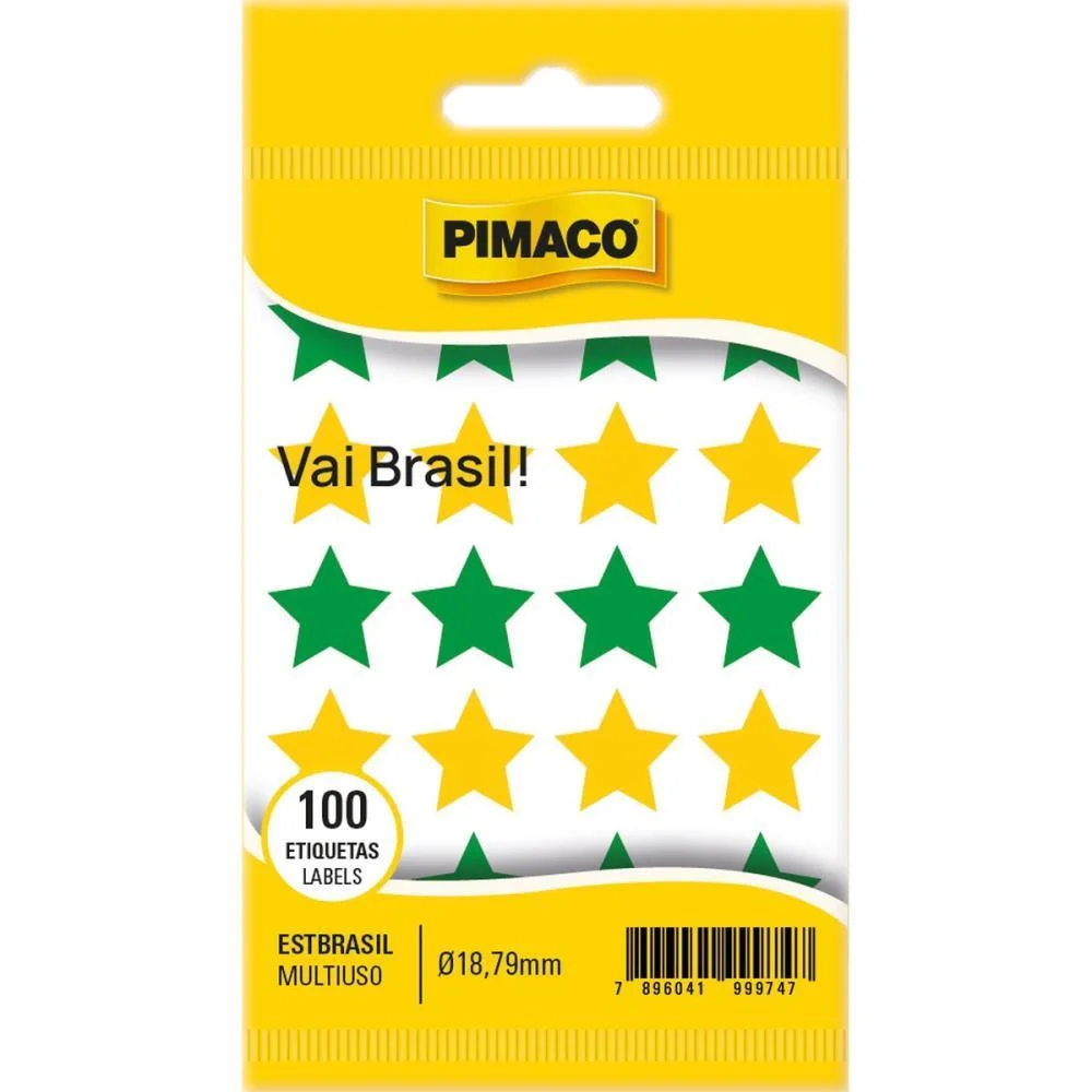 Copa Do Mundo Adesivo Tp-18 Estrela Brasil Pimaco (Ct.c/100)