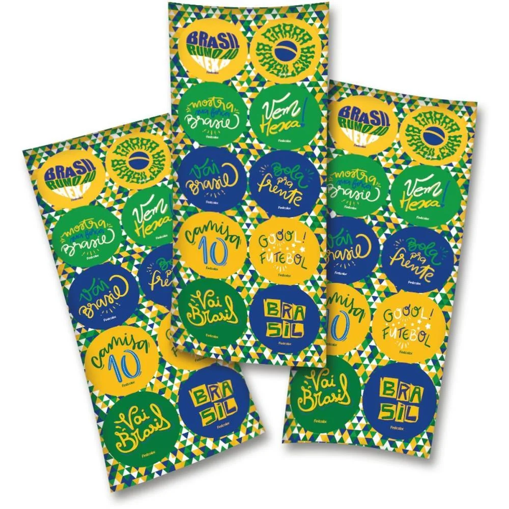 Copa Do Mundo Adesivos Brasil Festcolor (Pct.c/30)
