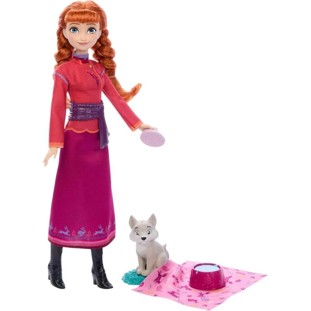 Boneca Disney Frozen Anna Com Bebe Raposa Mattel (Unidade)