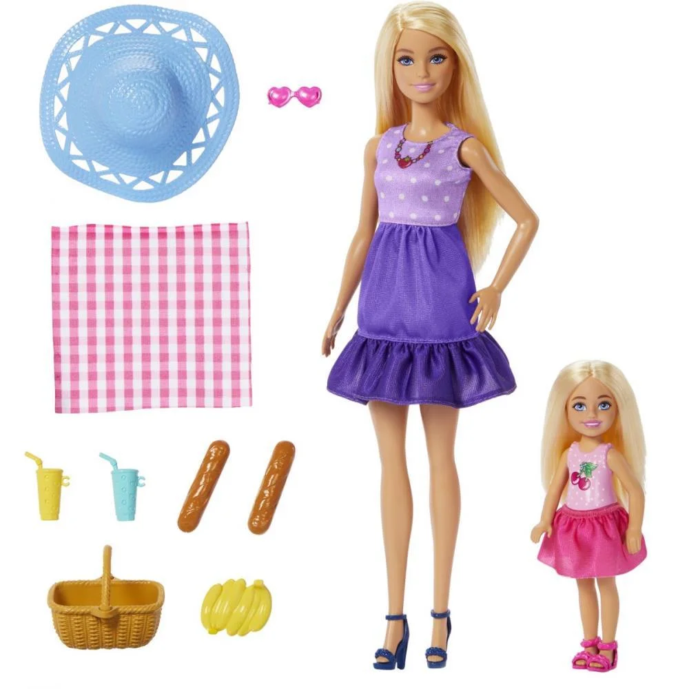 Barbie Family Malibu E Chelsea Cj Piquenique Mattel (Unidade)
