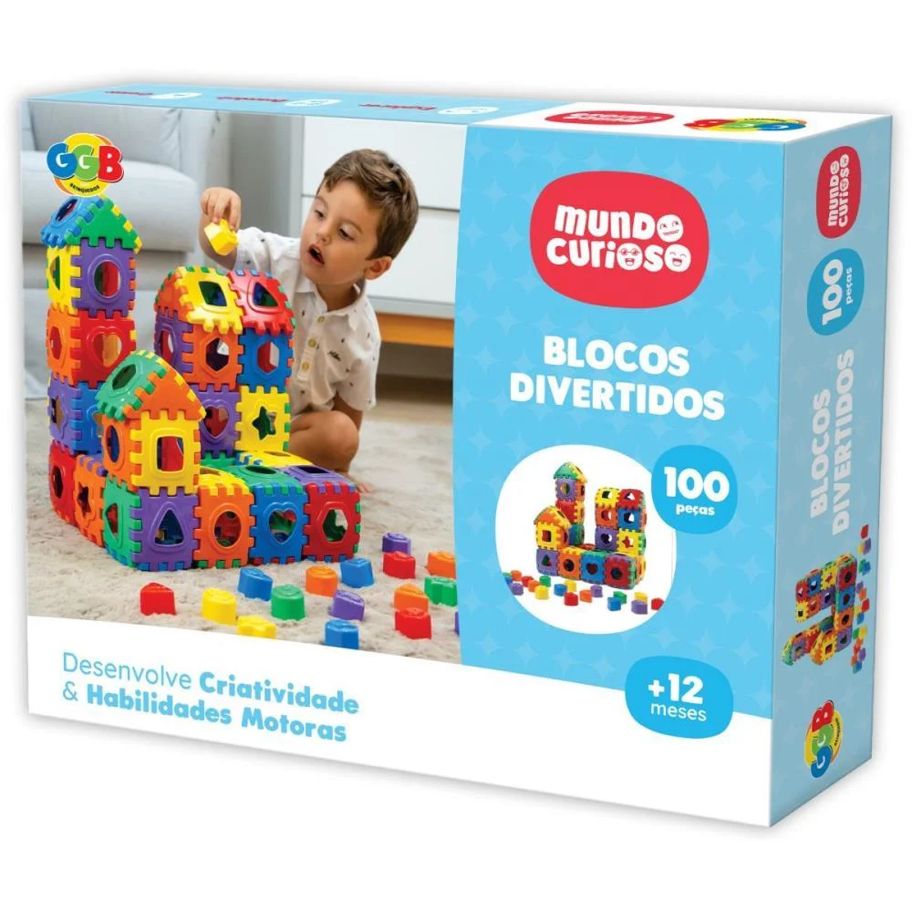 Brinquedo Educativo Blocos Divertidos 100 Pcs Ggb Plast (Unidade)