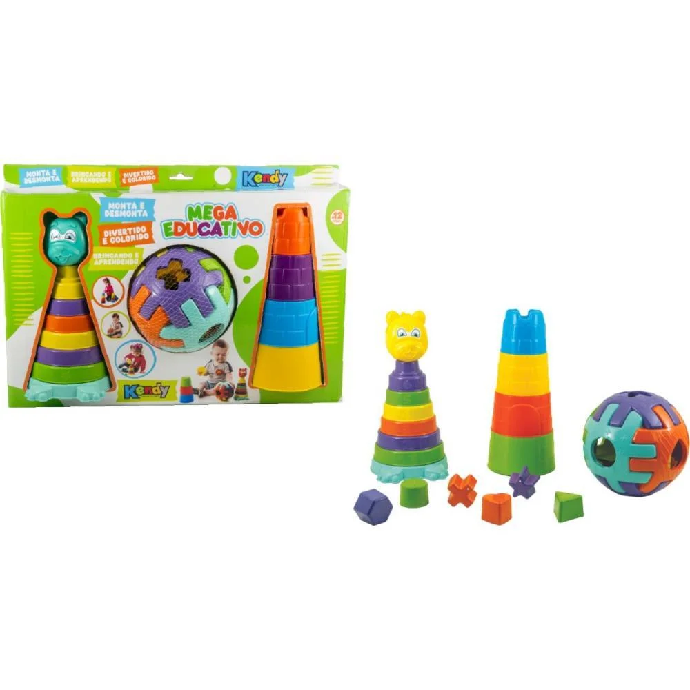Brinquedo Educativo Mega Kit Educativo C/09 Peças Kendy Brinquedos (Unidade)