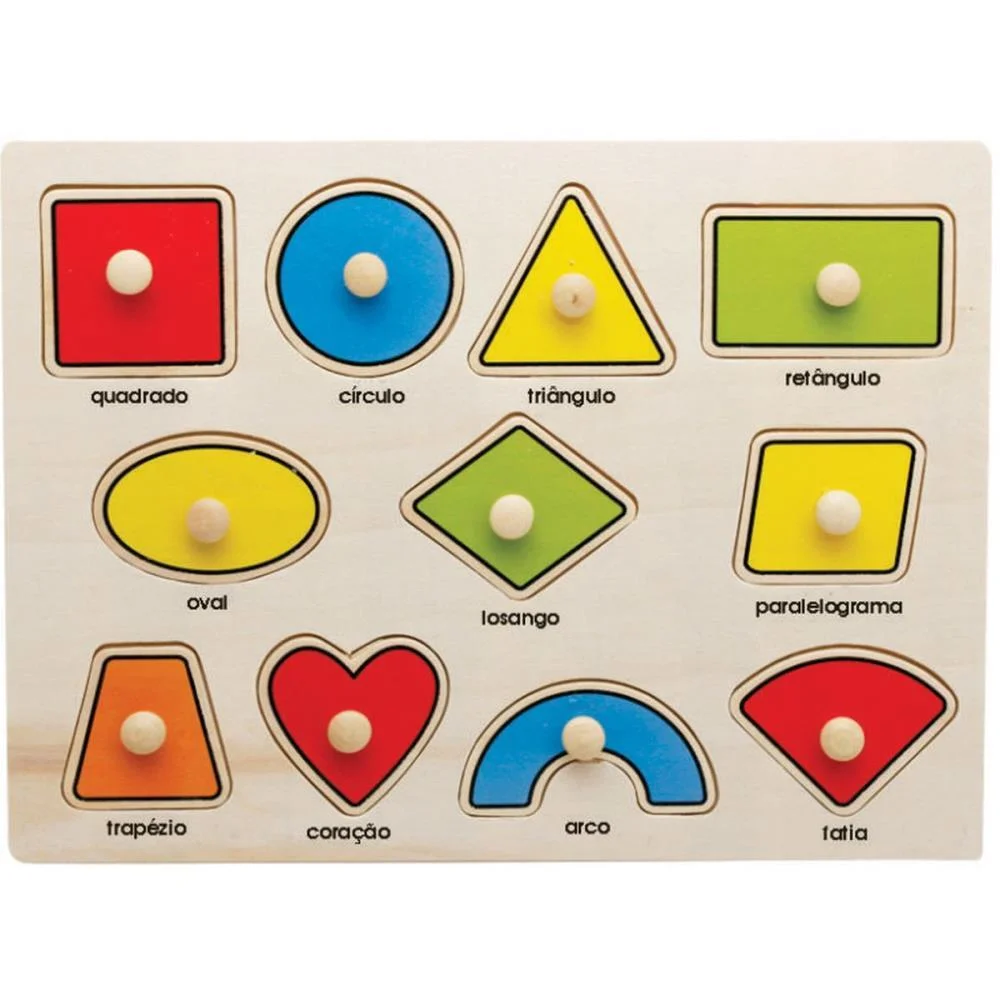 Brinquedo Pedagogico Madeira Encaixe Divertido Formas Toy Mix (Unidade)