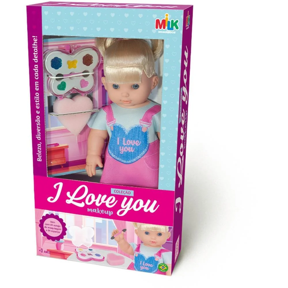 Boneca I Love You 34Cm C/Maquiagem Milk (Unidade)