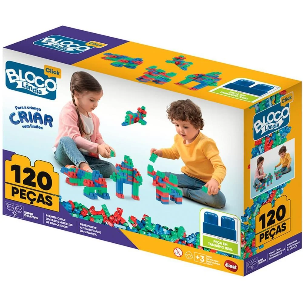 Brinquedo Para Montar Mais Blocolandia Click 120Pcs Dismat (Unidade)